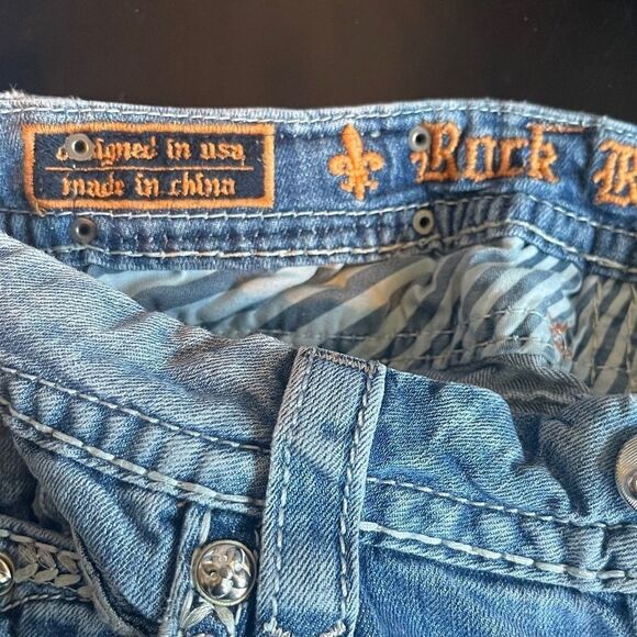 Rock Revival Sasha Thich Stitch Embellished Boot Cut Jeans Sz 27 - Picture 10 of 12